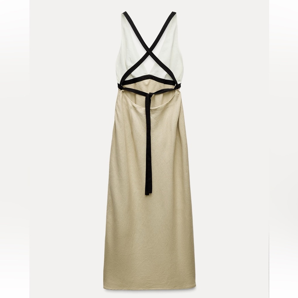 Zara Linen blend color block sundress size small